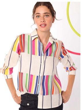 Vilagallo Sara Shirt Atrani Print Size 42 Medium Multicolour